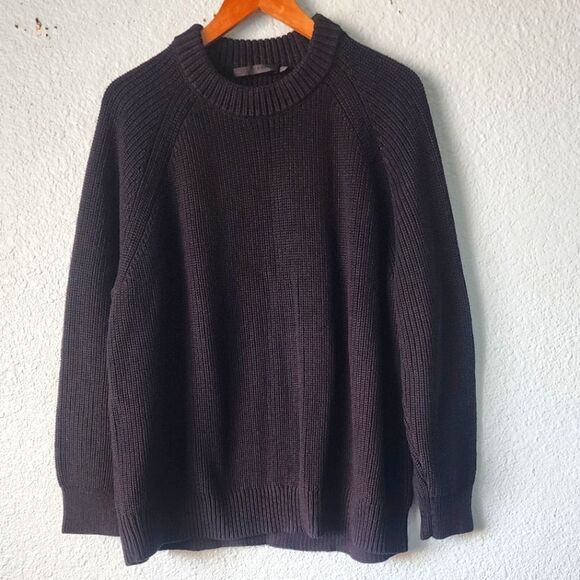 Jenni Kayne Black Crew Neck Sweater with Ribbed Edging New Without Tags - Picture 1 of 13